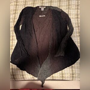 FLAX 100% Linen Women's small ombre Brown cardigan and tank top set